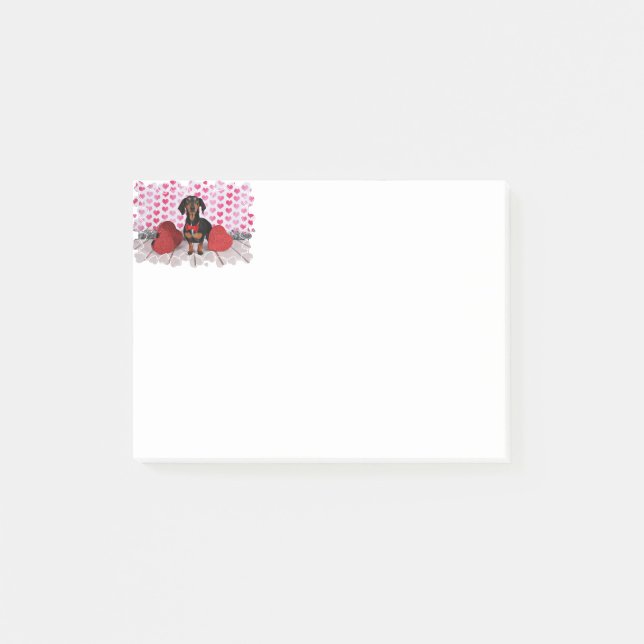 Notas Post-it® El día de San Valentín - Leikos - Dachshund (Anverso)