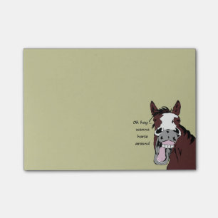 Notas Post-it® El dibujo animado tonto del caballo "quiere al