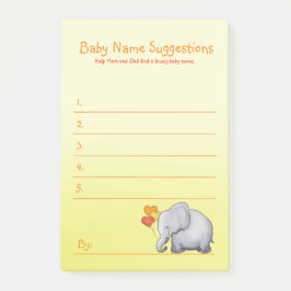 Notas Post-it® El elefante lindo Baby Shower neutral sugiere