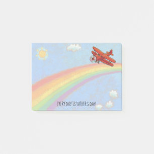 Notas Post-it® El escritor del avión rojo del Día del Padre para