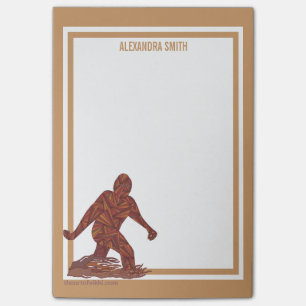 Notas Post-it® El estilo vertical que camina de Bigfoot Squatch