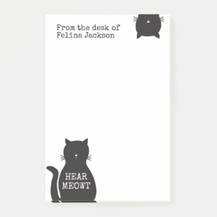 Notas Post-it® El gato negro divertido personalizado oye Meowt