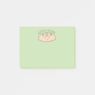 Notas Post-it® El gluten divertido es el diablo verde claro