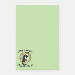 Notas Post-it® El hogar es donde el Calico es el humor de "gato c