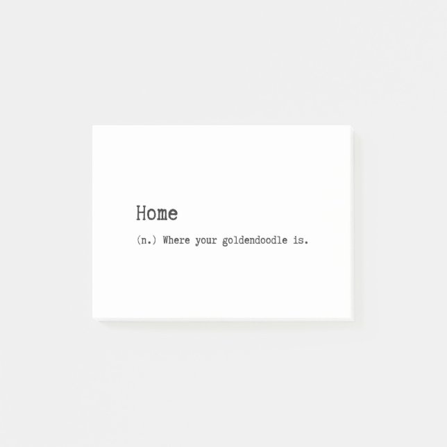 Notas Post-it® El hogar es donde está su Goldendoodle (Anverso)