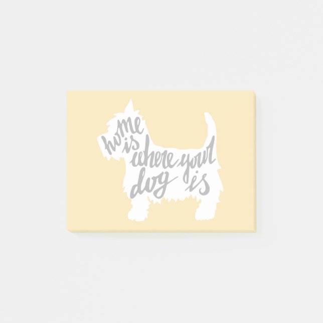 Notas Post-it® El hogar es donde está su perro (Anverso)
