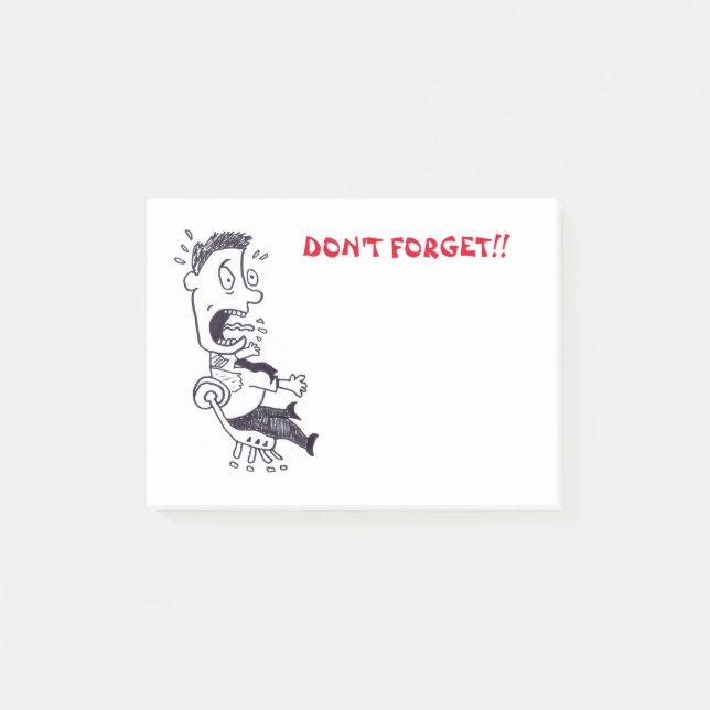 Notas Post-it® El hombre de pánico no se olvida (Anverso)