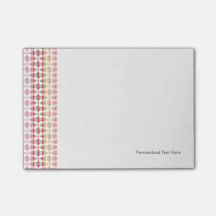 Notas Post-it® El ikat rojo geométrico raya el modelo