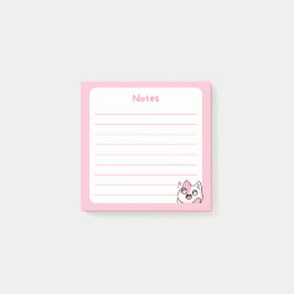 Notas Post-it® El Kawaii Rosa emocionó al gato gatito con ojos es
