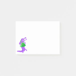 Notas Post-it® El ligador púrpura toca el acordeón