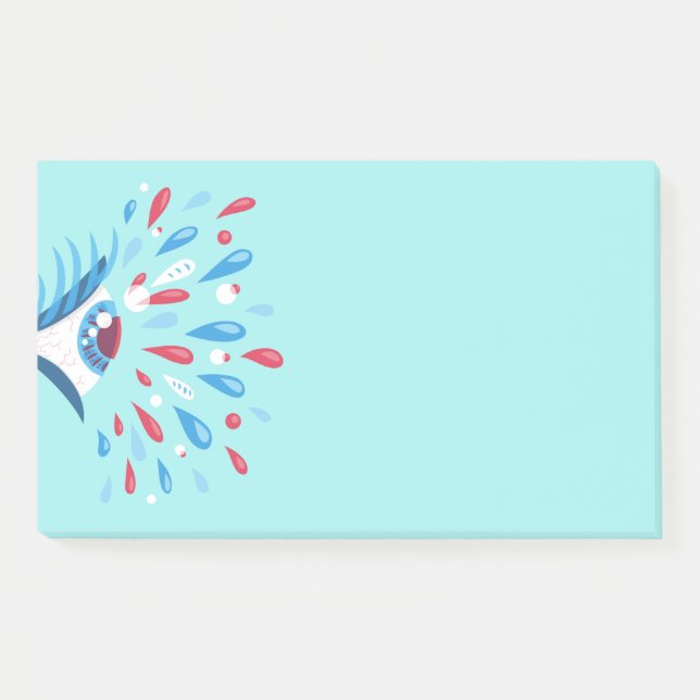 Notas Post-it® El loco Trippy Ojo Azul Psicodélico (Anverso)