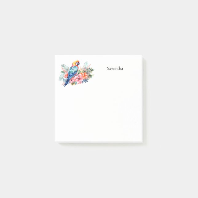 Notas Post-it® El loro tropical de Macaw personalizado (Anverso)