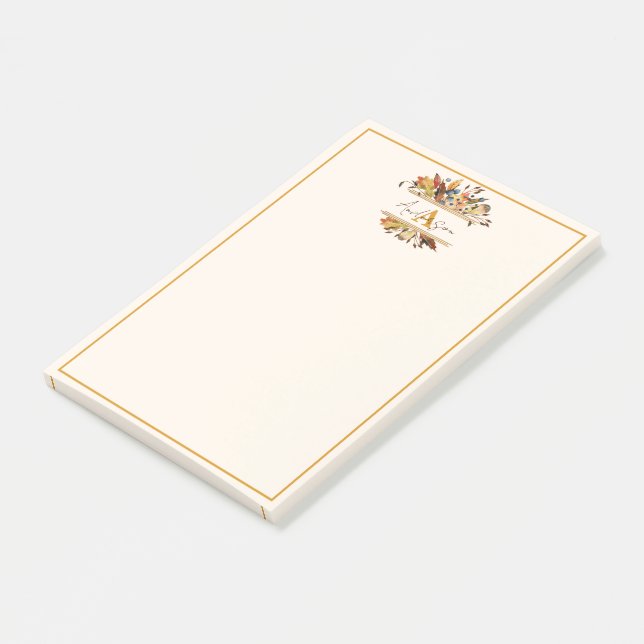 Notas Post-it® El marco de hojas de otoño personalizado (En perspectiva)