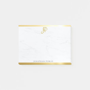 Notas Post-it® El mármol elegante del oro moderno limpia la