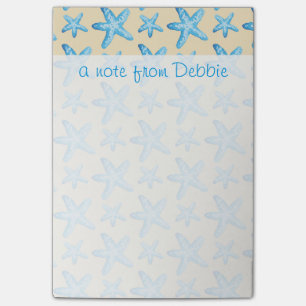 Notas Post-it® El modelo azul el   de las estrellas de mar de la