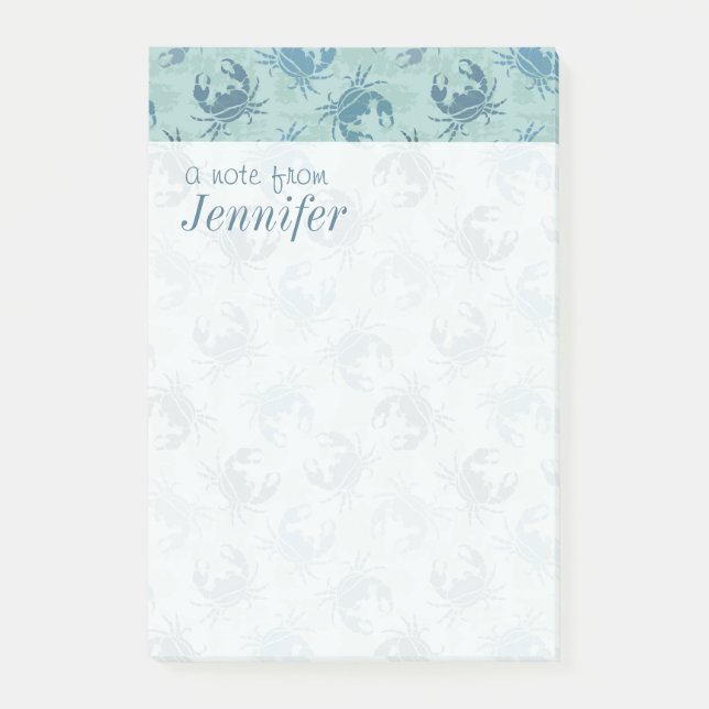 Notas Post-it® El modelo del teñido anudado de cangrejos el | (Anverso)