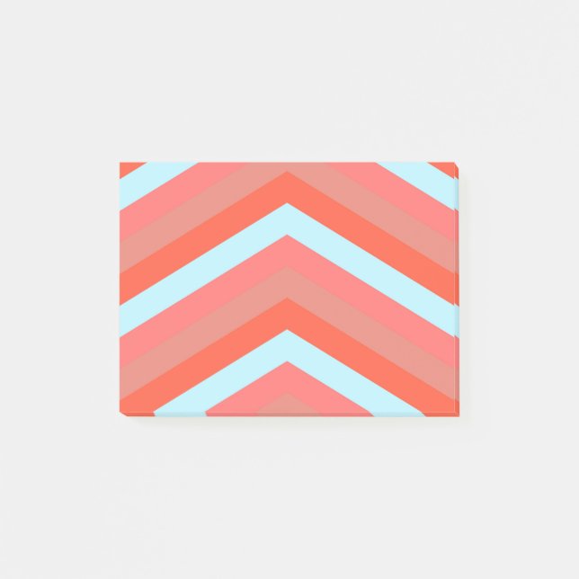 Notas Post-it® El naranja de moda sombrea el modelo de zigzag (Anverso)