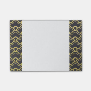 Notas Post-it® El negro del Relieve metalizado dorado horneado a