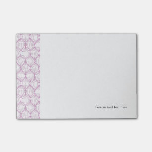 Notas Post-it® El ogee púrpura raya el fondo del modelo