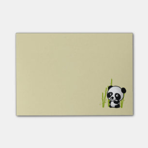 Notas Post-it® El oso blanco y negro de panda en un bosque de bam