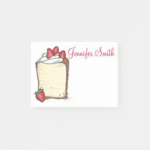 Notas Post-it® El Pastel de Alimentos Angel de Fresa Personalizad
