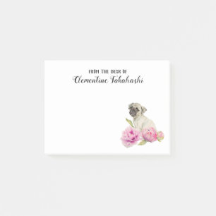 Notas Post-it® El perro y las flores lindos del barro amasado el