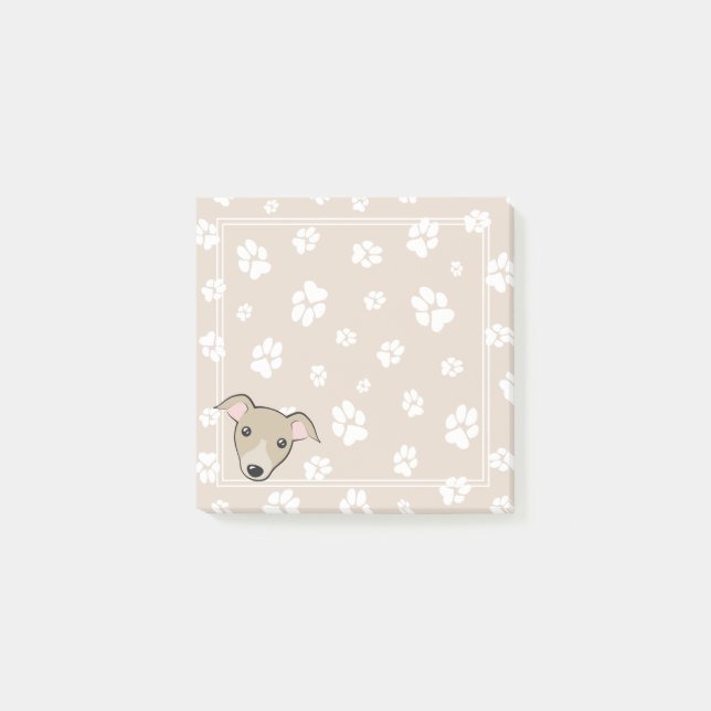 Notas Post-it® El personalizado italiano Greyhound Cute Paw impri (Anverso)
