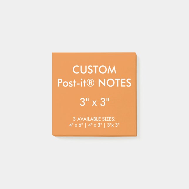 Notas Post-it® El personalizado personalizó 3" espacio en blanco (Anverso)