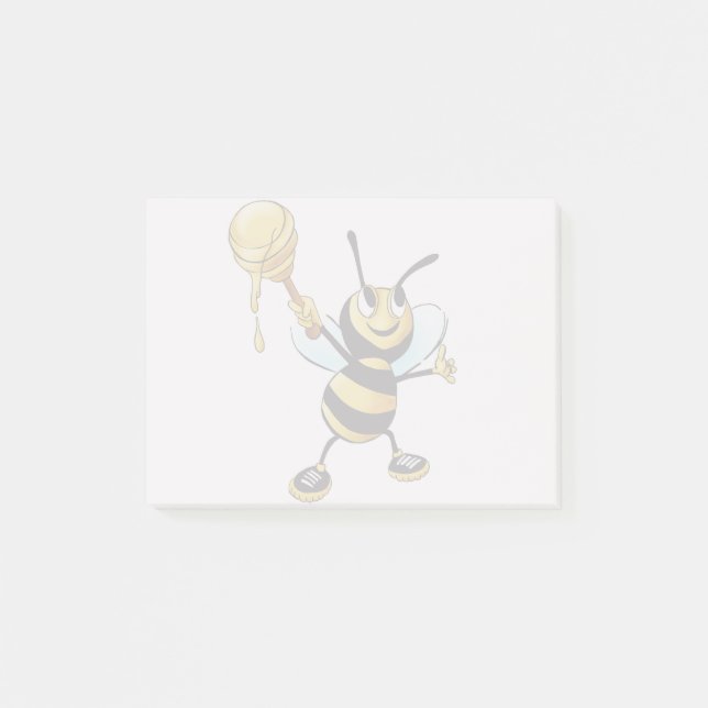 Notas Post-it® El Personalizado sonriente, Abeja, sostiene a Dipp (Anverso)