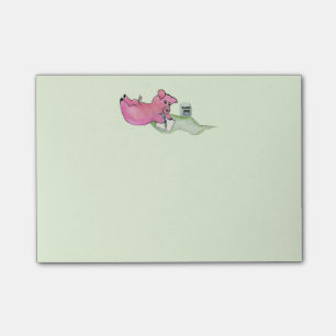 Notas Post-it® El Pin del cerdo, cerdo escribe el post-it de las