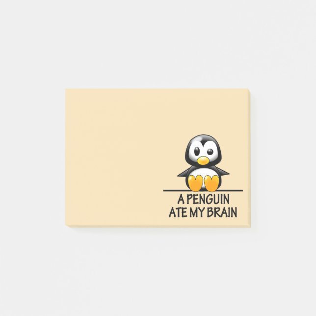 Notas Post-it® El pingüino divertido comió mi gráfico del cerebro (Anverso)