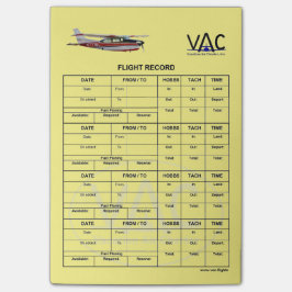 Notas Post-it® El Poste-it® de registro del vuelo N777WL observa