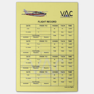 Notas Post-it® El Poste-it® de registro del vuelo N777WL observa