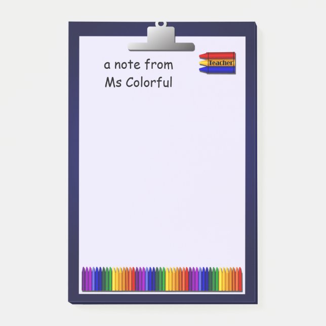 Notas Post-it® El Profesor Crayons Personalizado Lg Post It (Anverso)