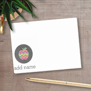 Notas Post-it® El profesor de encargo Apple con Chevron de moda