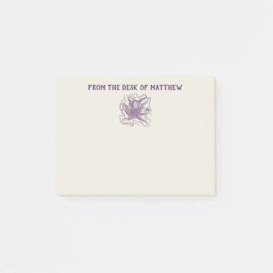 Notas Post-it® El pulpo náutico personalizado púrpura y crema