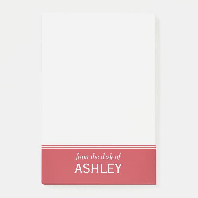 Notas Post-it® El rojo de rubíes moderno personalizó 4" x 6" (Anverso)