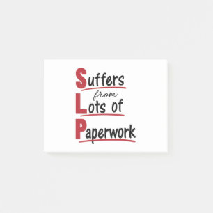 Notas Post-it® El SLP sufre por la terapia del habla con mucho pa