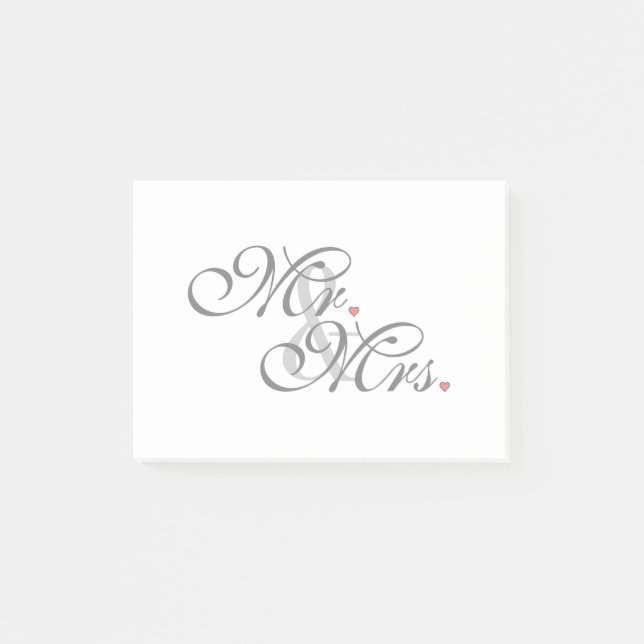 Notas Post-it® El Sr. y la Sra. Husband Esposa a sus recién casad (Anverso)