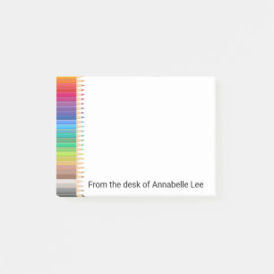 Notas Post-it® El surtido del arco iris coloreado dibujó a lápi
