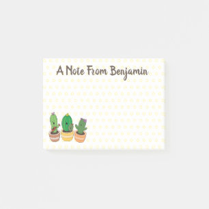 Notas Post-it® El trío de cactus lindo canto ilustracion personal