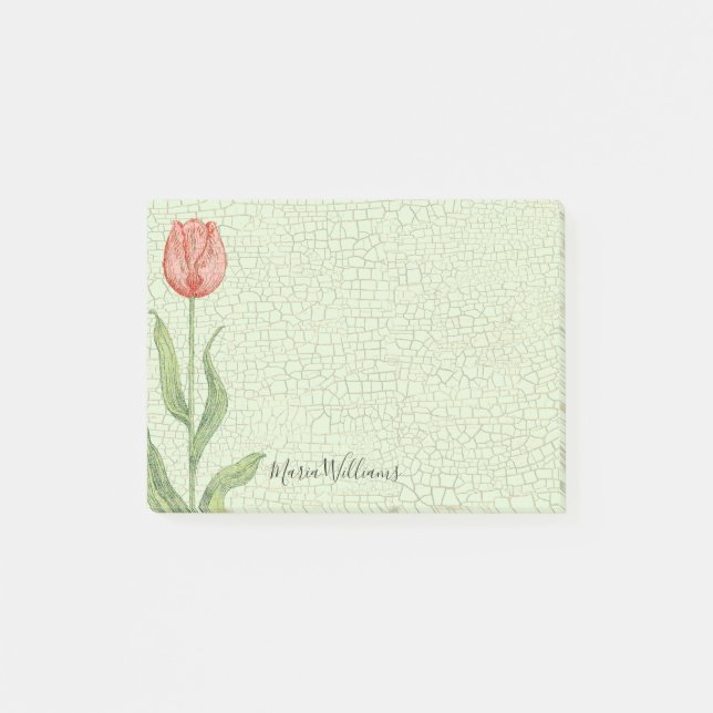 Notas Post-it® El tulipán rosado añade 4x3 conocido (Anverso)