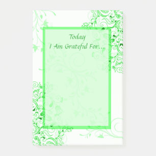 Notas Post-it® El verde remolina gratitud curativa del esfuerzo