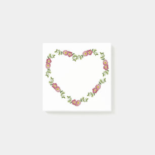 Notas Post-it® El vintage presionado florece el corazón