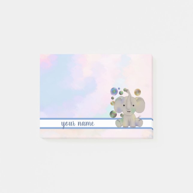 Notas Post-it® Elefant und Seifenblasen Klebezettel (Anverso)