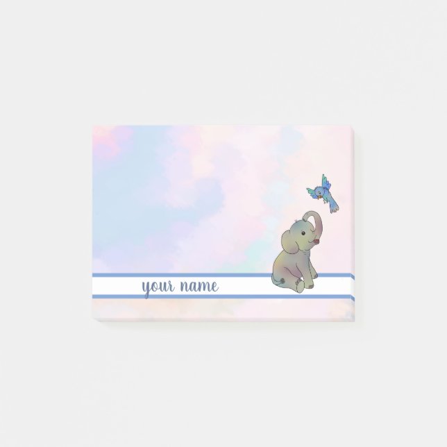 Notas Post-it® Elefant und Vogel Klebezettel (Anverso)