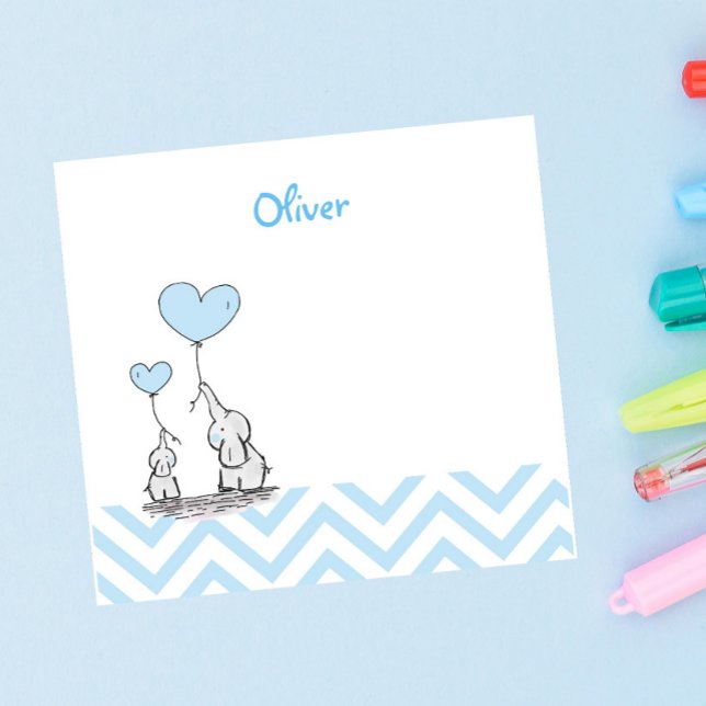 Notas Post-it® Elefante azul bebé Niño Personalizado (Subido por el creador)