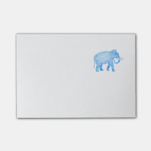 Notas Post-it® Elefante azul indio con patrón de fantasía