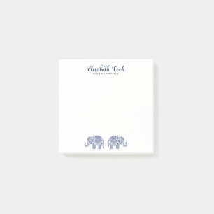 Notas Post-it® Elefante azul paisley