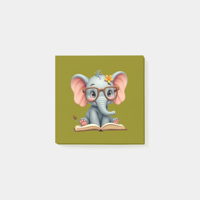 Notas Post-it® Elefante Bebé Sabio (Anverso)